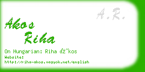 akos riha business card